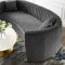 Enthusiastic Sofa in Gray Velvet Fabric by Modway