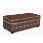 Mocca Crocodile Pattern Vinyl Lift Top Tufted Storage Trunk