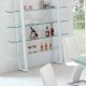 D109 Shelf Unit w/4 Glass Shelves & White Frame