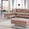 Naomi Sectional Sofa 636 in Pink Velvet Fabric by Meridian