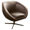 Dolly Swivel Chair in Brown Leather/Split by Beverly Hills