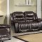 Arty Reclining Sofa in Brown Bonded Leather w/Optional Items