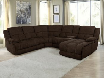 Belize Motion Sectional Sofa 602570 in Brown Fabric by Coaster [CRSS-602570 Belize]