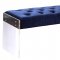 Jane Bench 103 in Navy Velvet Fabric by Meridian w/Acrylic Legs