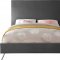 Jasmine Bed in Grey Velvet Fabric by Meridian w/Options