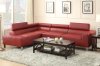 F7300 Sectional Sofa by Poundex in Burgundy Bonded Leather