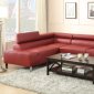 F7300 Sectional Sofa by Poundex in Burgundy Bonded Leather