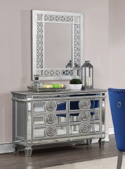 Varian Server 66159 in Mirror & Antique Platinum by Acme