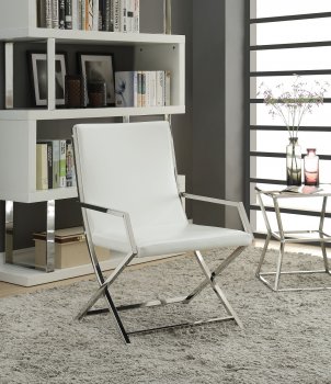 Rafael Set of 2 Accent Chairs 59775 in White PU by Acme [AMCC-59775-Rafael]