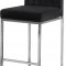 Giselle Counter Stool 782 Set of 2 Black Velvet Fabric -Meridian