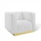 Charisma Sofa in White Velvet Fabric by Modway w/Options