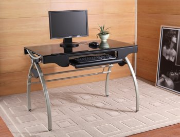 Network 4865 Computer Desk by Homelegance in Metal & Glass [HEOD-4865 Network]