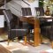 Modern Walnut Finish Dining Room W/Glass Top and Wood Chairs