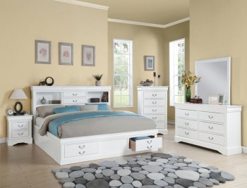 Louis Philippe III 5Pc Bedroom Set in White by Acme w/Options [AMBS-24490 Louis Philippe III]