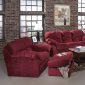 Burgundy Fabric Transitional Living Room w/Sewn-on Arm Pillows