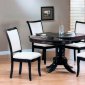 Dark Brown Finish Transitional 5Pc Dining Set w/Cushioned Seats