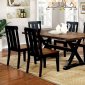 Alana CM3668T Dining Room 7Pc Set in Oak & Black w/Options