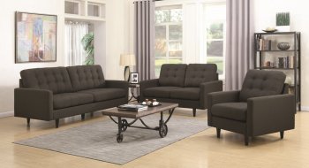 Kesson Sofa & Loveseat Set in Charcoal Fabric 505374 by Coaster [CRS-505374 Kesson]