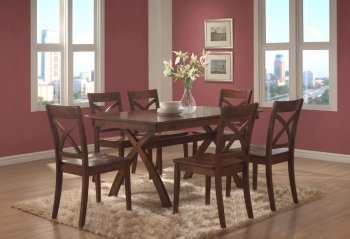 Medium Brown Cherry Finish Modern Dining Table w/Optional Chairs [HEDS-5361-60]