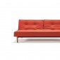 Splitback Sofa Bed in Orange w/Wood Legs by Innovation w/Options