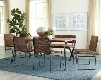 Sherman 5Pc Dining Room Set 190911 in Natural Acacia by Coaster