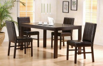 Dark Cappuccino Parson Table W/Side Drawers and Optional Chairs [CRDS-50-100961]