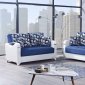 Mobetto Sofa Bed Convertible in Navy Blue Fabric by Mobista