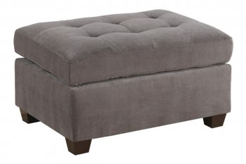 F7119 Cocktail Ottoman in Charcoal Suede by Poundex [PXO-F7119]