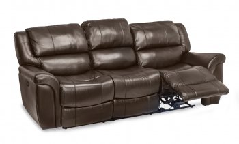 Dawson Power Reclining Sofa Set in Brown Leather Match [MSS-Dawson Brown]