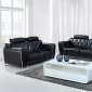 Huron Sofa 3Pc Set in Black Half Leather by VIG