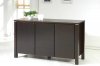 Dark Walnut Finish Modern 3 Door Buffet