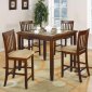 Cherry Finish Modern 5Pc Counter Height Dining Set w/Square Top