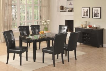 Cappuccino & Dark Faux Marble Top Modern Dining Table w/Options [CRDS-102791-Anisa]