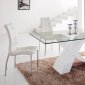 989 Dining Table in White by ESF w/Glass Top & Options