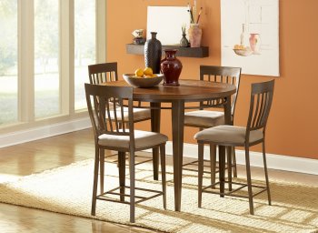 Oak & Bronze Two-Tone Modern 5Pc Counter Height Dining Set [HEDS-6631-36]