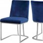 Heidi Dining Chair 728 Set of 2 Navy Velvet Fabric by Meridian