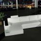 0557 Orion White Leather Modern Sectional Sofa w/Side Light