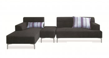 Manhattan 421009 Sectional Sofa in Black Fabric by New Spec [NSSS-421009 Manhattan Black]