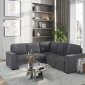 U2260 Sectional Sofa in Gray Corduroy by Global w/o Chaise