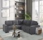 U2260 Sectional Sofa in Gray Corduroy by Global w/o Chaise