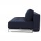 Supremax DEL Sofa Bed in 528 Mixed Blue w/Chrome Steel Legs