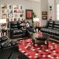 185500 Orleans Power Reclining Sofa in Black PU by Chelsea