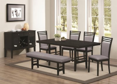 104921 Lasalle 5Pc Dining Set Dark Merlot by Coaster w/Options