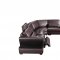 445 Motion Sectional Sofa Brown Leather by ESF w/Power Recliner