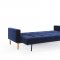 Cassius Vintage Sofa Bed in Dark Blue w/Oak Legs by Innovation