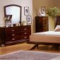 Espresso Finish Modern Bedroom w/Optional Case Goods