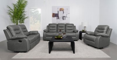 Nova Motion Sofa & Loveseat 602531 in Dark Gray by Coaster