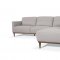 Tampa Sectional Sofa 54970 54990 Pearl Gray Leather by Mi Piace