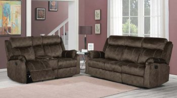 U7303 Reclining Sofa in Brown by Global w/Options [GFS-U7303 Domino Granite]