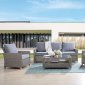 Greeley Outdoor 4Pc Patio Sofa Set OT01090 in Gray by Acme